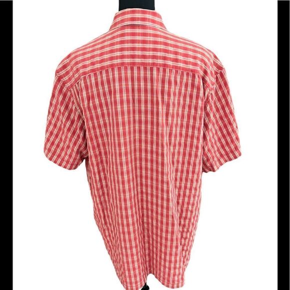 Columbia button down zip pocket plaid shirt, size L. - Picture 2 of 7